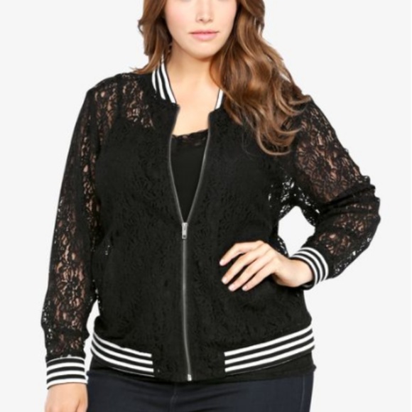 torrid Jackets & Blazers - Torrid Black Lace Bomber Jacket